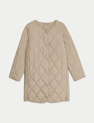 

Womens M&S Collection Recycled Quilted Collarless Puffer Jacket - Natural Beige, Natural Beige