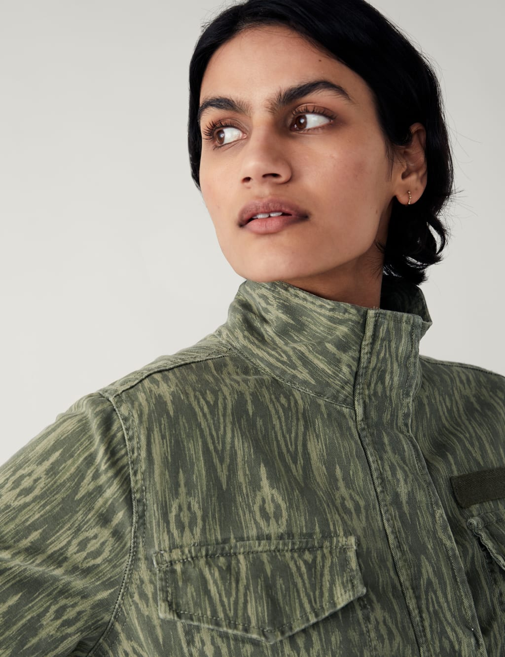 Cotton Rich Printed Utility Jacket image 1