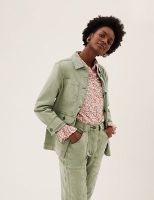 

Womens M&S Collection Cotton Rich Utility Jacket - Faded Khaki, Faded Khaki