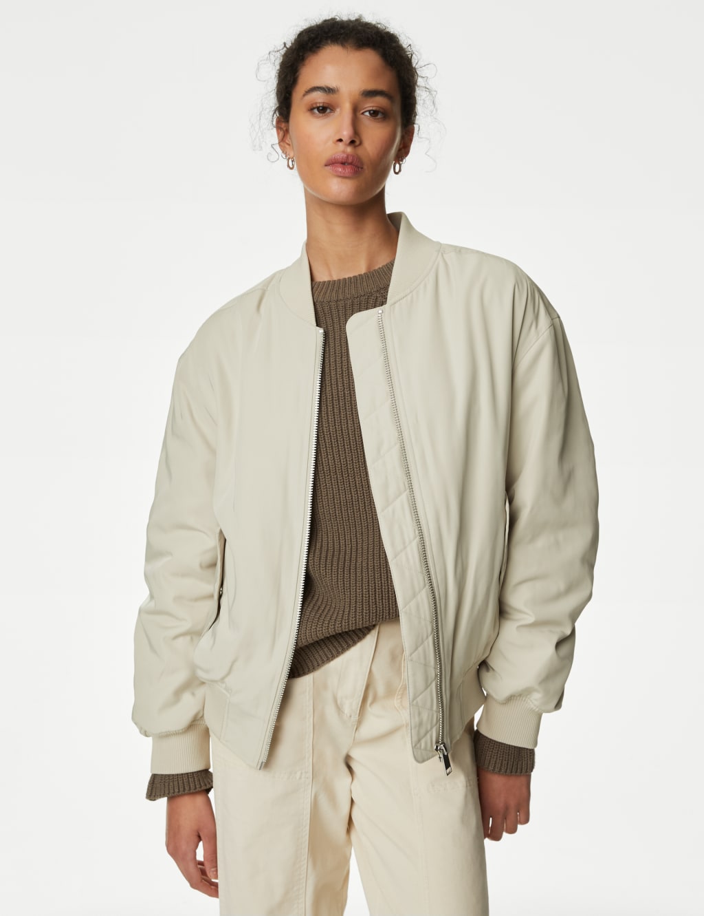 Beige fall jacket discount