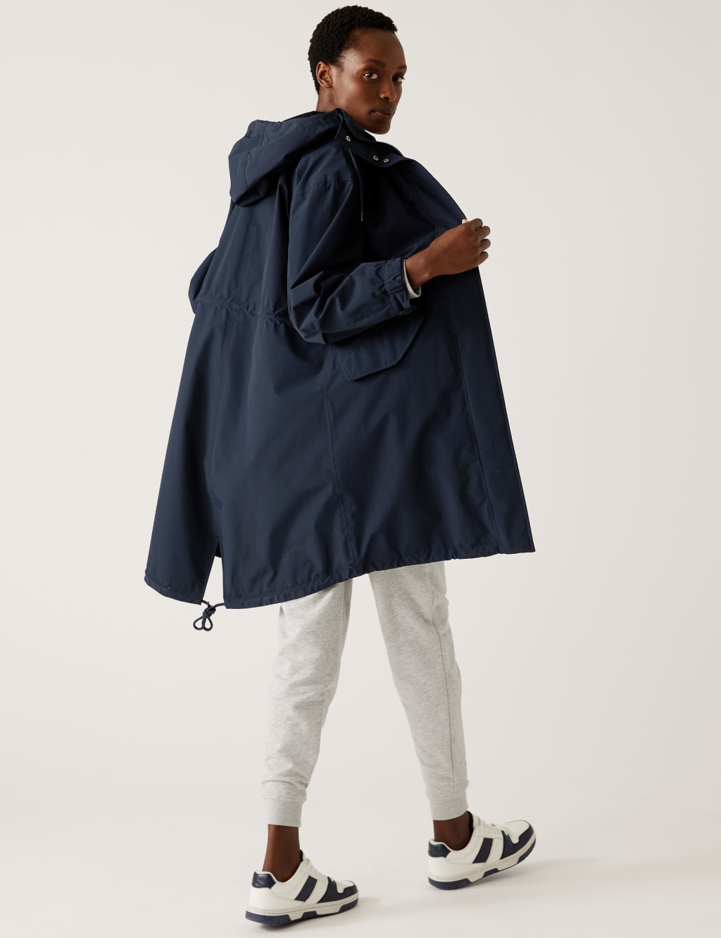 Waterproof Hooded High Neck Parka Coat image 4