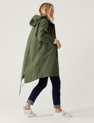 

Womens M&S Collection Waterproof Hooded High Neck Parka Coat - Hunter Green, Hunter Green