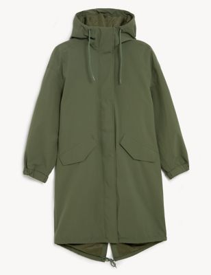Waterproof Hooded High Neck Parka Coat