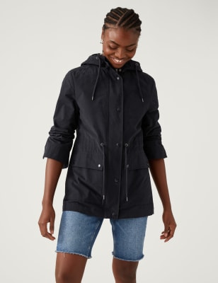 

Womens M&S Collection Cotton Rich Stormwear™ Hooded Parka Coat - Midnight Navy, Midnight Navy