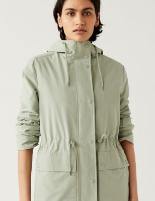 Cotton Rich Stormwear™ Hooded Parka Coat | M&S CN