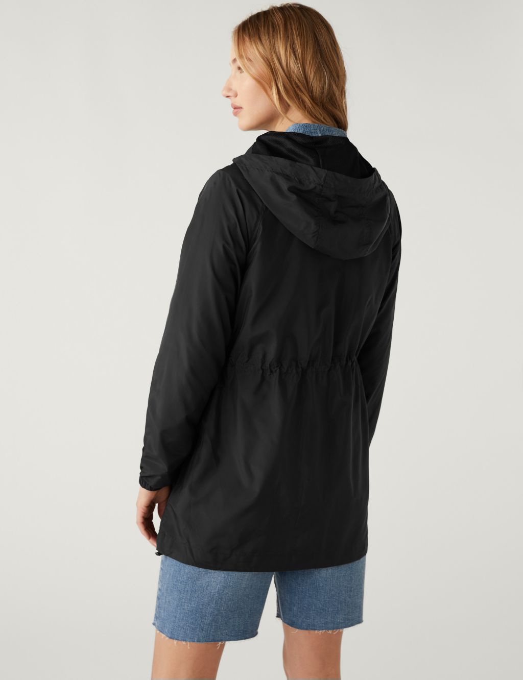 Showerproof Hooded Packaway Raincoat image 5
