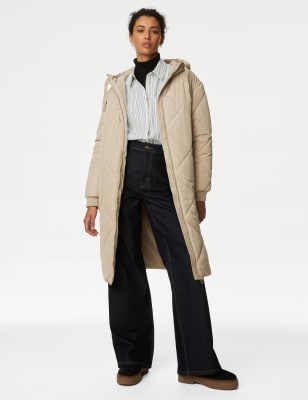 M&S Collection + Recycled Quilted Collarless Puffer Coat