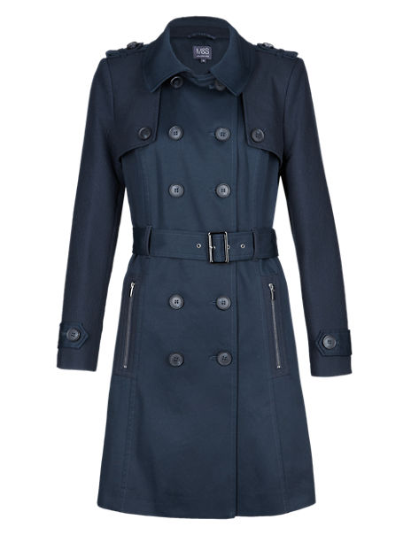 Cotton Rich Belted Trench Coat | M&S Collection | M&S