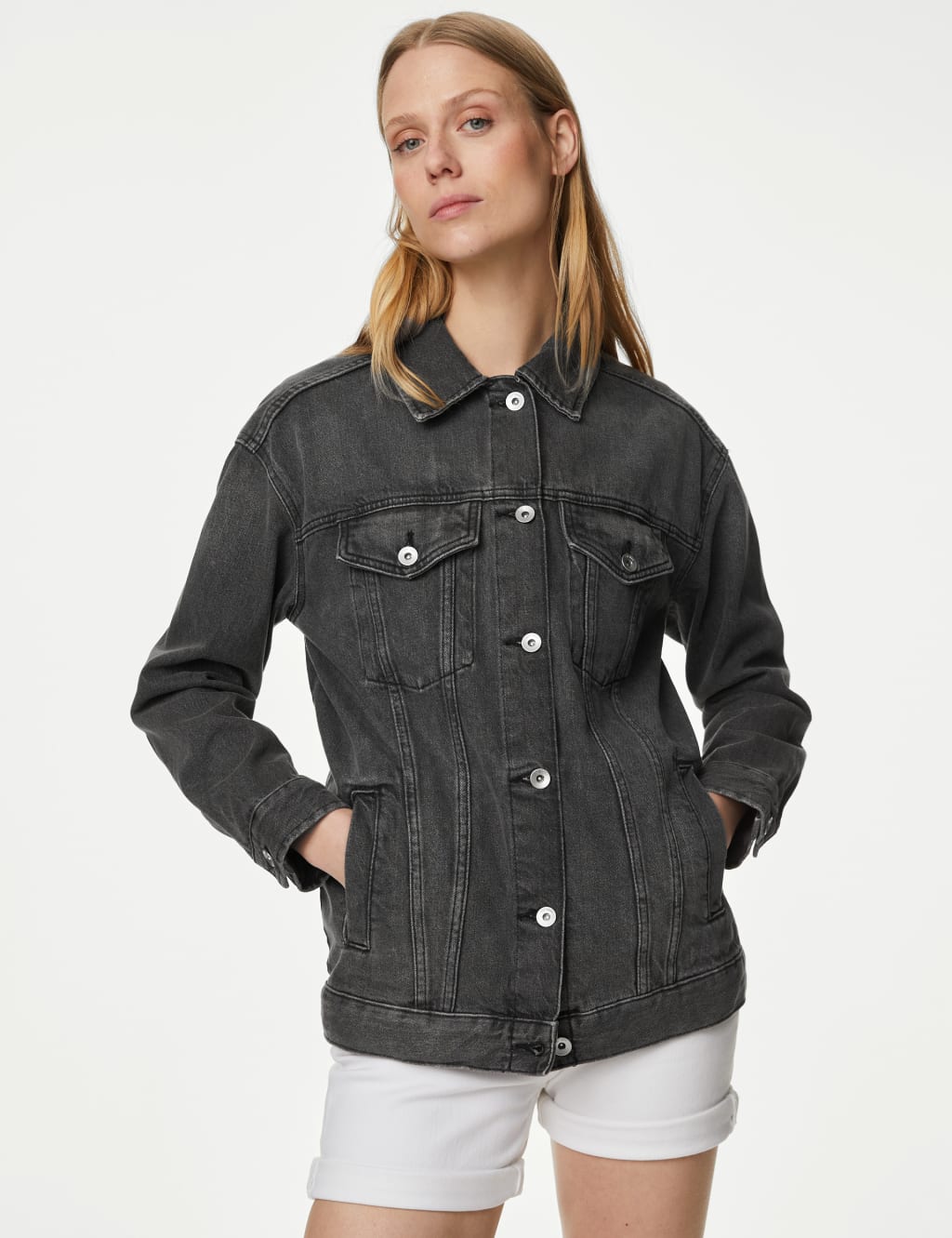 Pure Cotton Girlfriend Denim Jacket image 4