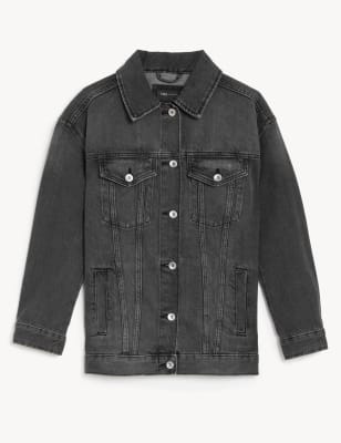 

Womens M&S Collection Denim Relaxed Jacket - Black, Black
