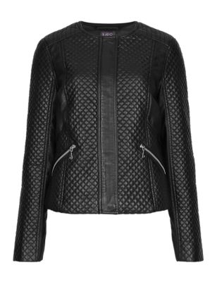 Faux Leather Quilted Bomber Jacket | M&S Collection | M&S