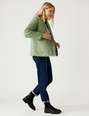 

Womens M&S Collection Recycled Reversible Quilted Puffer Jacket - Bright Sage, Bright Sage