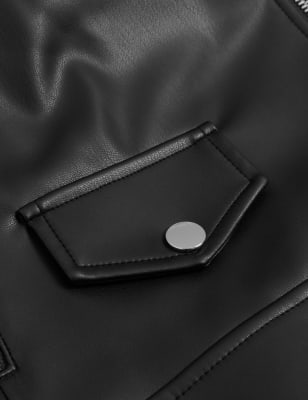 

M&S Collection Chaqueta biker con cuello imitación de pielWomens - Black, Black