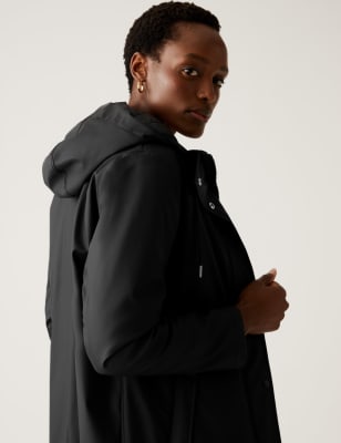 

Womens M&S Collection Regenjacke aus Gummi mit Stehkragen und Kapuze - Black, Black