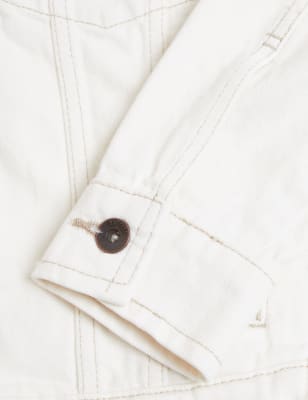 

Womens M&S Collection Pure Cotton Denim Jacket - Ecru Mix, Ecru Mix
