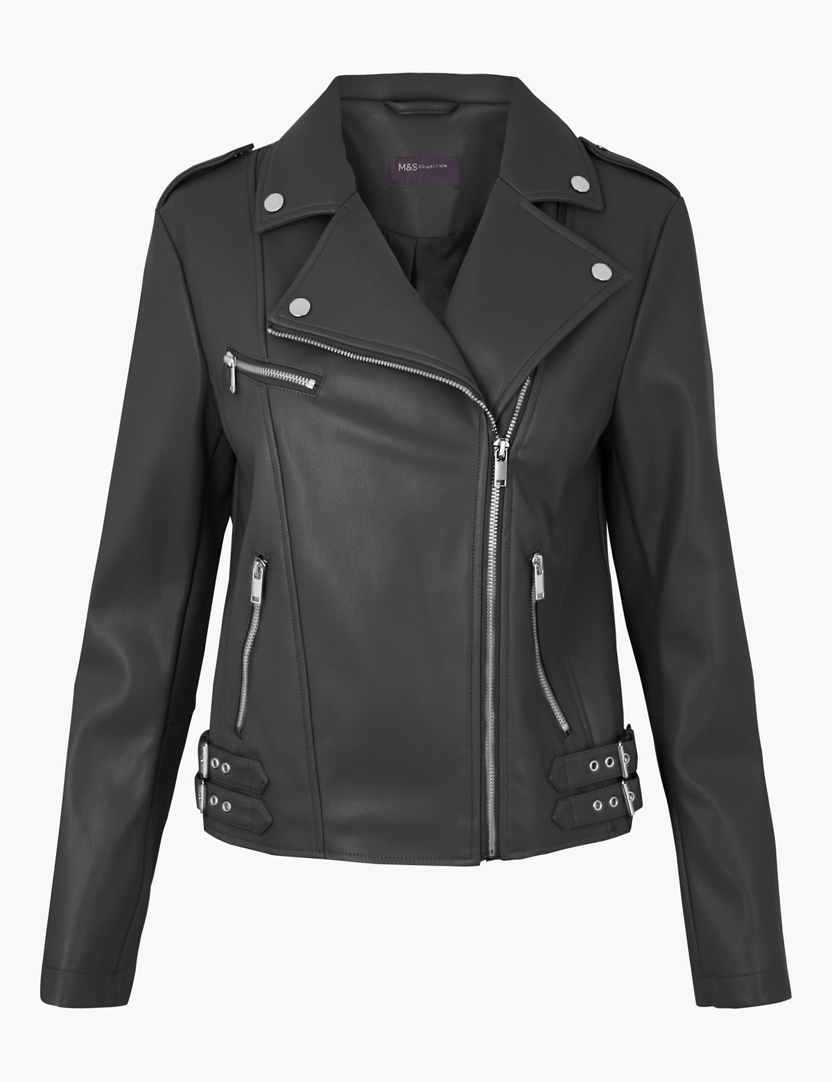 discount 46% Black S Loavies biker jacket WOMEN FASHION Jackets Biker jacket Leatherette 
