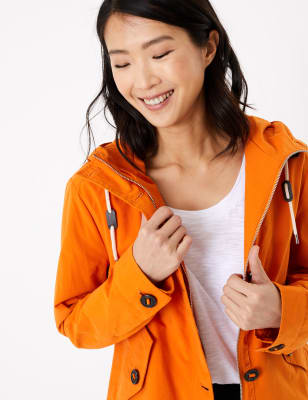 Parkajack van katoen met capuchon