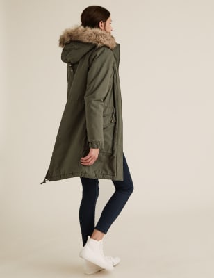 Lined cheap parka coat