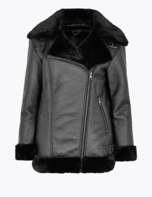 marks and spencer curve leather jacket