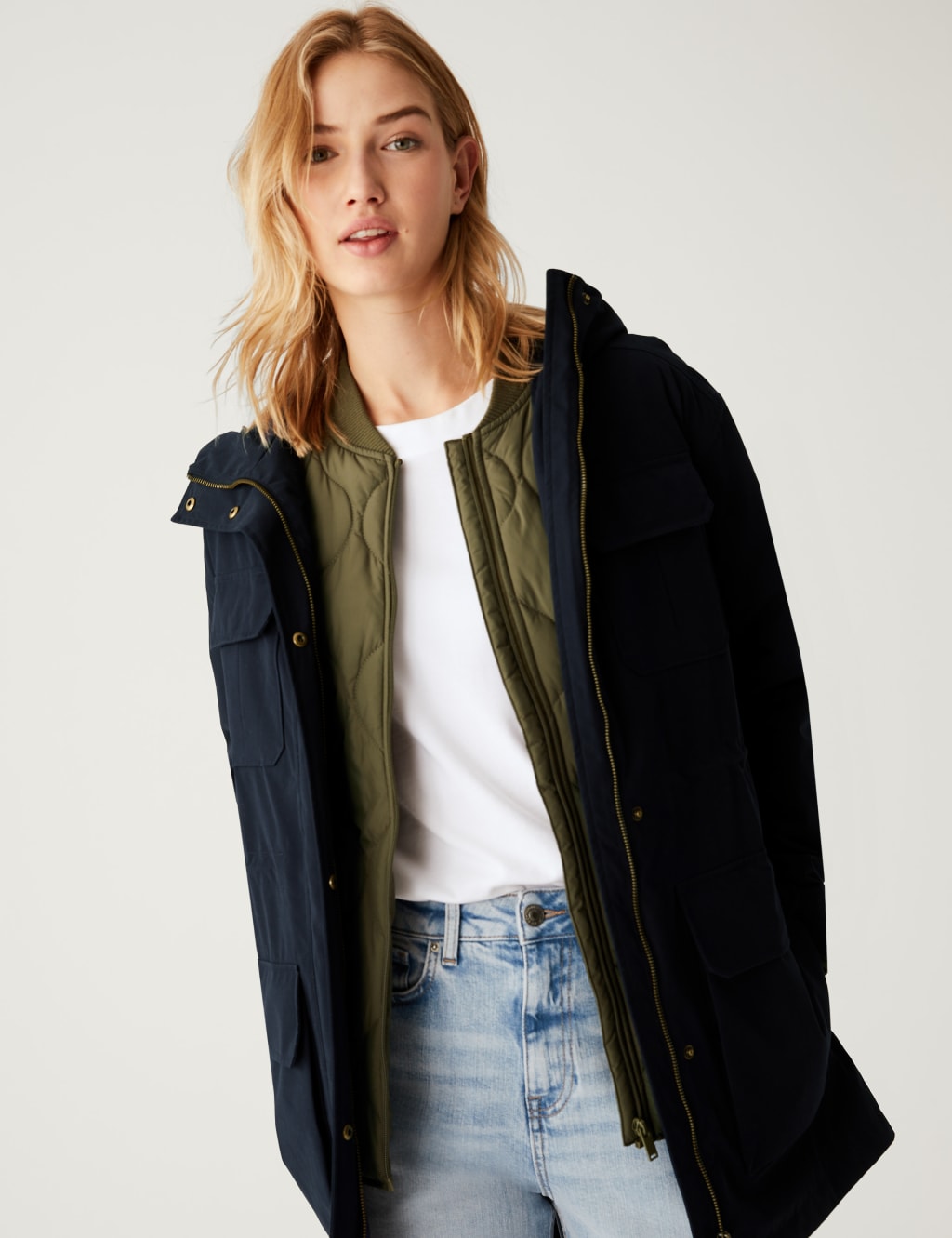 Cotton Blend Waterproof Parka Coat image 1