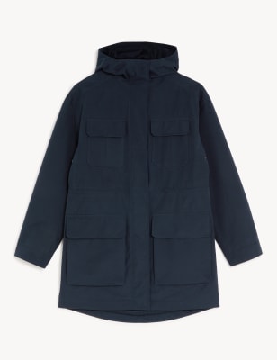 Cotton Blend Waterproof Parka Coat