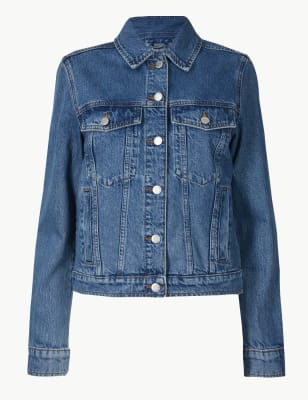 marks and spencer white denim jacket