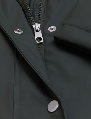 

M&S Collection Impermeable de goma con cuello chimeneaWomens - Pine Green, Pine Green