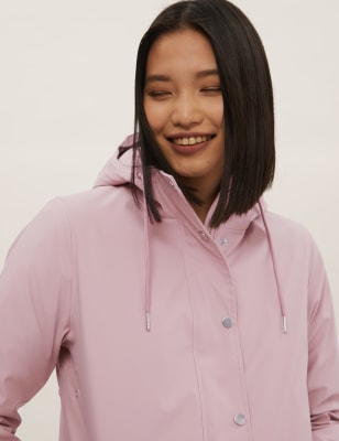 

M&S Collection Impermeable de goma con cuello chimeneaWomens - Dusted Pink, Dusted Pink