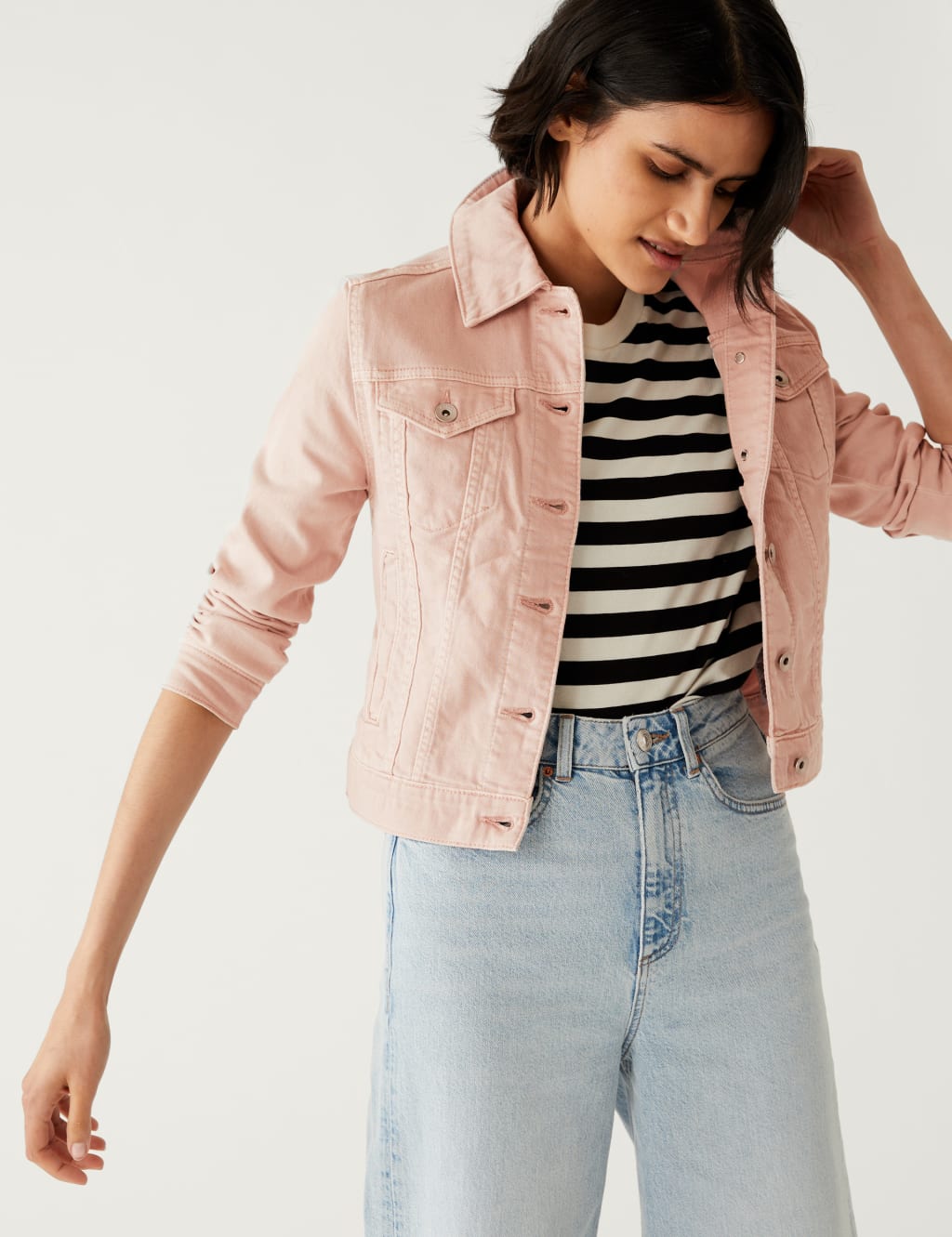 Cotton Rich Denim Jacket with Stretch image 3