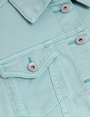 

Womens M&S Collection Denim Jacket with Stretch - Soft Green, Soft Green