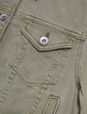 

Womens M&S Collection Denim-Jacke mit Stretch - Faded Khaki, Faded Khaki