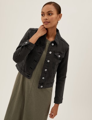 

Womens M&S Collection Denim Jacket with Stretch - Black, Black