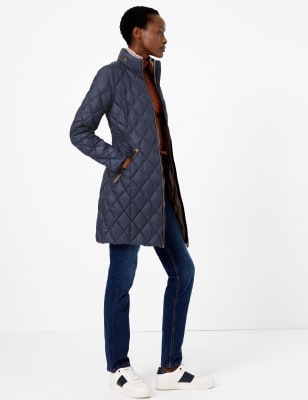 Manteau ouatin&eacute; garni de plumes et de duvet