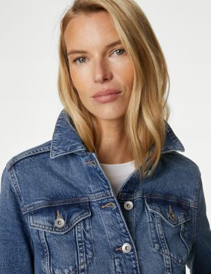 Marks And Spencer Womens M&S Collection Denim Jacket with Stretch - Medium Indigo
