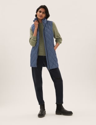 

Womens M&S Collection Feather & Down Quilted Hooded Puffer Gilet - Air Force Blue, Air Force Blue