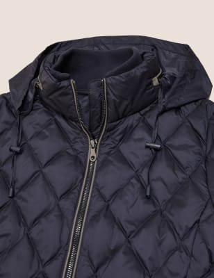 Mens Down Feel Quilted Longline Jacket Bubble Puffer Parka Coat