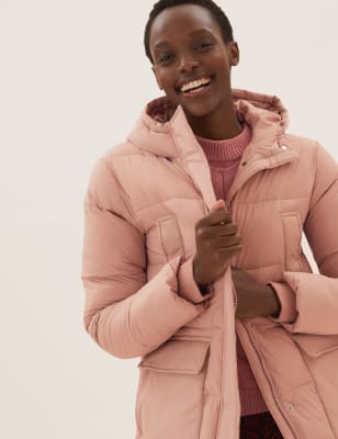 

Womens M&S Collection Thermowarmth™ Hooded Puffer Parka Coat - Dusted Pink, Dusted Pink