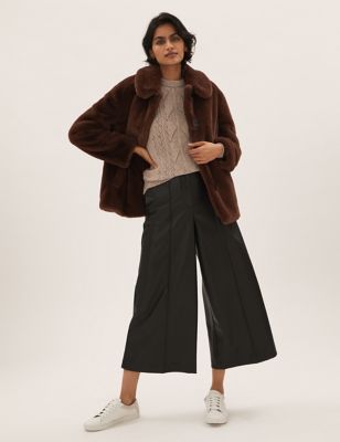 

Womens M&S Collection Faux Fur Short Jacket - Raisin, Raisin