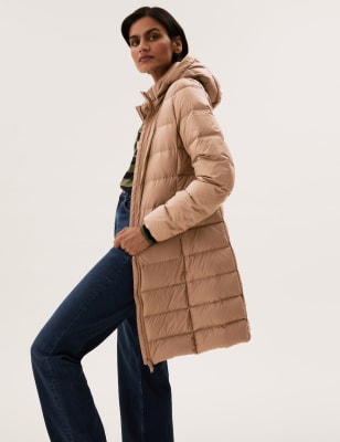 

Womens M&S Collection Feather & Down Stormwear™ Puffer Coat - Camel, Camel