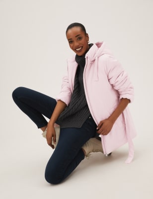 

Womens M&S Collection Jacke aus recyceltem Material mit Gürtel und Thermowarmth™ - Pink Shell, Pink Shell