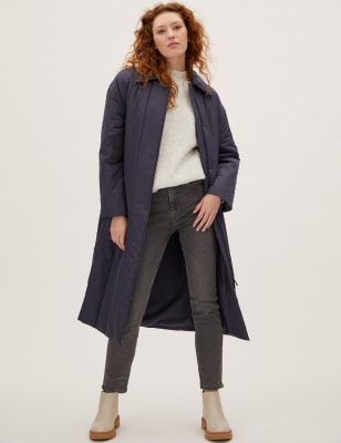 

Womens M&S Collection Wattierter, lang geschnittener Steppmantel mit Stormwear™ - Moondust, Moondust