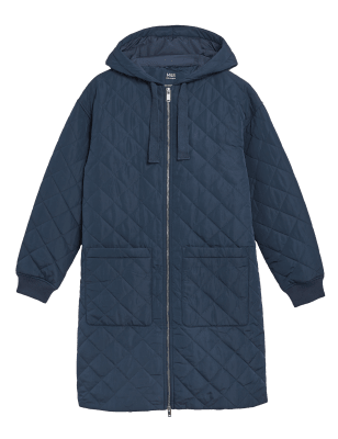 

Womens M&S Collection Stormwear™ Quilted Hooded Puffer Coat - Navy, Navy