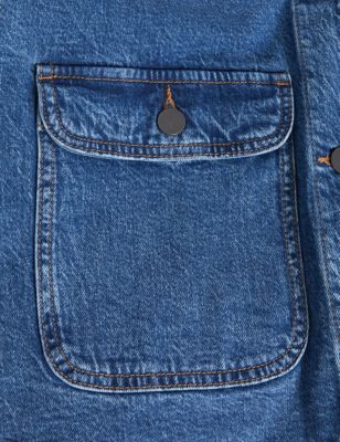 

Womens M&S Collection Cotton Rich Denim Utility Jacket - Indigo, Indigo