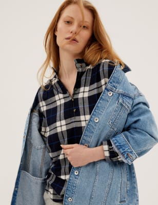 denim longline jacket
