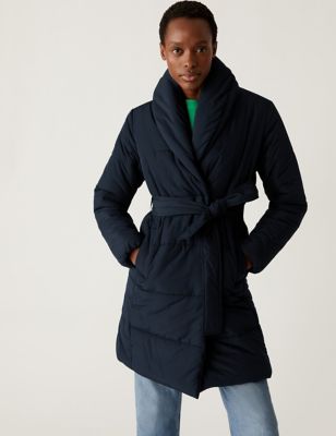 

Womens M&S Collection Recycled Thermowarmth™ Belted Puffer Coat - Midnight Navy, Midnight Navy