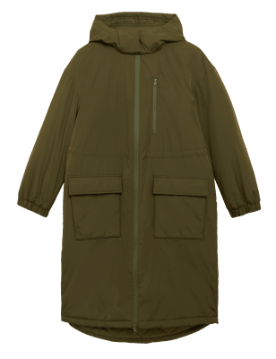 

Womens M&S Collection Stormwear™ Hooded Padded Longline Parka - Dark Khaki, Dark Khaki