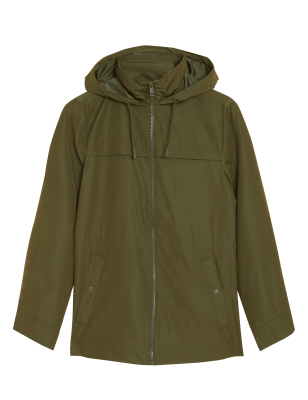 

Womens M&S Collection Regenjacke mit Stehkragen, Kapuze und Stormwear™ - Hunter Green, Hunter Green