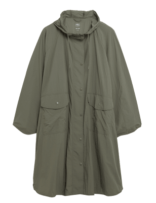 

Womens M&S Collection Oversized Hooded Packaway Raincoat - Khaki, Khaki