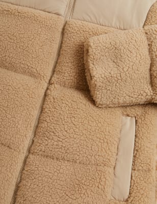 

M&S Collection Chaqueta acolchada texturizada de borreguitoWomens - Beige Mix, Beige Mix
