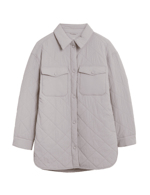 

Womens M&S Collection Textured Quilted Collared Shacket - Fawn, Fawn